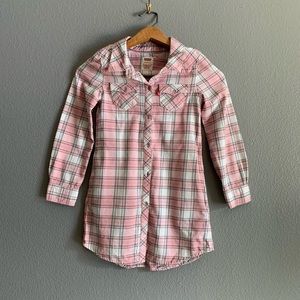 Girls button up shirt dress